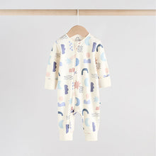 Load image into Gallery viewer, Blue 4 Pack Baby Footless Two Way Zip Sleepsuits 4 Pack (0-18mths)

