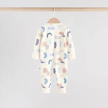 Load image into Gallery viewer, Blue 4 Pack Baby Footless Two Way Zip Sleepsuits 4 Pack (0-18mths)
