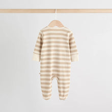 Load image into Gallery viewer, Brown Bear Print Two Way Zip Baby Sleepsuits 4 Pack (0-18mths)
