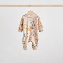Load image into Gallery viewer, Light Blue 3 pack Baby Two Way Zip Footless Cotton Sleepsuits (0-18mths)
