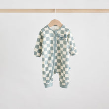 Load image into Gallery viewer, Light Blue 3 pack Baby Two Way Zip Footless Cotton Sleepsuits (0-18mths)
