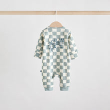 Load image into Gallery viewer, Light Blue 3 pack Baby Two Way Zip Footless Cotton Sleepsuits (0-18mths)

