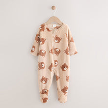 Load image into Gallery viewer, Brown Bear Fleece Baby Sleepsuit
