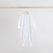 Load image into Gallery viewer, White 4 Pack Popper Baby Sleepsuits (0-18mths)
