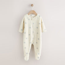 Load image into Gallery viewer, Grey Star Fleece Baby Sleepsuit
