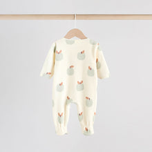 Load image into Gallery viewer, Sage Green Apple Baby Micro Fleece Two Way Zip Sleepsuits 2 Pack
