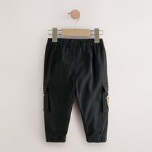 Load image into Gallery viewer, Black Varsity Regular Fit Cargo Trousers (3mths-6yrs)
