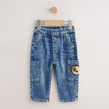 Load image into Gallery viewer, Mid Blue Dog Cargo Jeans (3mths-6yrs)
