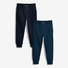 Load image into Gallery viewer, Mid Blue/Navy Slim Fit Joggers 2 Pack (3-12yrs)
