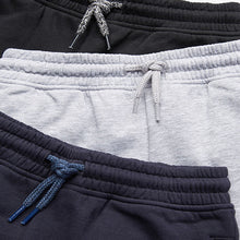 Load image into Gallery viewer, Black/Grey/Navy Slim Fit Joggers 3 Pack (3-12yrs)
