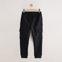 Load image into Gallery viewer, Black Slim Fit Cargo Rich Joggers (3-12yrs)

