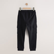 Load image into Gallery viewer, Black Slim Fit Cargo Rich Joggers (3-12yrs)

