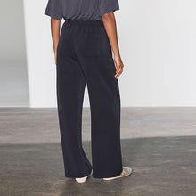 Load image into Gallery viewer, Black Slinky Supersoft Jersey Modal Blend Wide Leg Pull On Trousers
