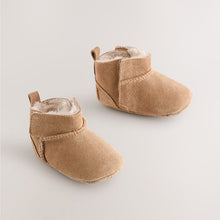 Load image into Gallery viewer, Tan Brown Suede Baby Pull-On Boots (0-24mths)
