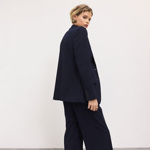 Load image into Gallery viewer, Navy Blue Tailored Single Breasted Blazer With Wool
