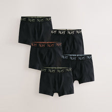 Load image into Gallery viewer, Black with Grafitti Next Waistband Trunks 5 Pack (5-12yrs)
