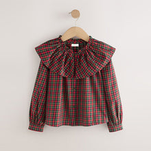 Load image into Gallery viewer, Red Check Ruffle Collar Blouse (3-12yrs)
