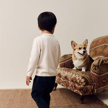 Load image into Gallery viewer, Cream Cable Knit Polo Shirt (3mths-6yrs)
