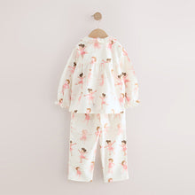 Load image into Gallery viewer, Ecru/Pink Ballerina Woven Button Through Pyjamas (3-8yrs)
