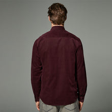 Load image into Gallery viewer, Burgundy Red Cord Twin Pocket Western Long Sleeve 100% Cotton Shirt
