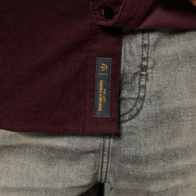 Load image into Gallery viewer, Burgundy Red Cord Twin Pocket Western Long Sleeve 100% Cotton Shirt
