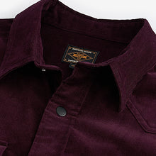 Load image into Gallery viewer, Burgundy Red Cord Twin Pocket Western Long Sleeve 100% Cotton Shirt
