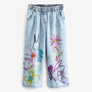 Denim 100% Cotton Graffiti Print Jeans (3mths-5yrs)