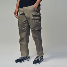 Load image into Gallery viewer, Stone Regular Fit Soft Touch Utility Cargo Trousers
