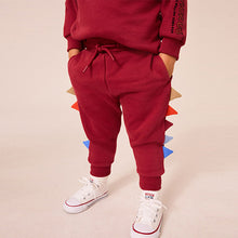 Load image into Gallery viewer, Burgundy Red Dinosaur Spikes Crew Sweatshirt And Joggers Set (3mths-5yrs)

