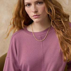 Rose Pink Soft Touch Cosy Seam Crew Neck Jumper