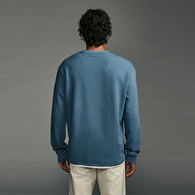 Load image into Gallery viewer, Blue Texture Long Sleeve Mock Layer Jumper
