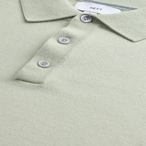 Light Green Regular Fit Knitted Long Sleeve Polo Shirt