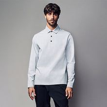 Load image into Gallery viewer, Grey Long Sleeve Smart Button Neck Polo Shirt
