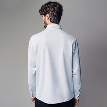 Load image into Gallery viewer, Grey Long Sleeve Smart Button Neck Polo Shirt
