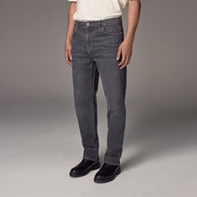 Load image into Gallery viewer, Charcoal Grey Straight Fit Vintage Wash Denim Jeans
