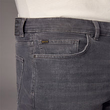 Load image into Gallery viewer, Charcoal Grey Straight Fit Vintage Wash Denim Jeans
