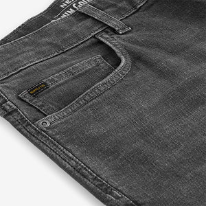 Charcoal Grey Straight Fit Vintage Wash Denim Jeans