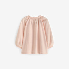 Load image into Gallery viewer, Pink Long Sleeve Gathered Neck Blouse (3mths-6yrs)
