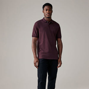 Purple Fig Regular Fit Short Sleeve Pique Polo Shirt