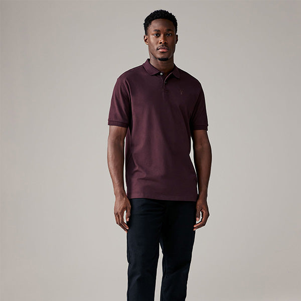 Purple Fig Regular Fit Short Sleeve Pique Polo Shirt