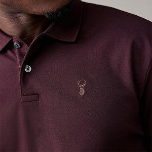 Purple Fig Regular Fit Short Sleeve Pique Polo Shirt