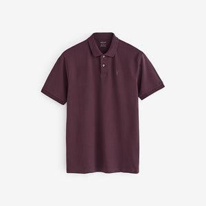 Purple Fig Regular Fit Short Sleeve Pique Polo Shirt