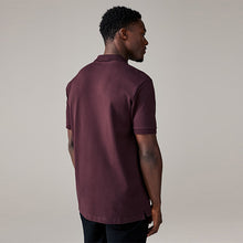 Load image into Gallery viewer, Purple Fig Regular Fit Short Sleeve Pique Polo Shirt
