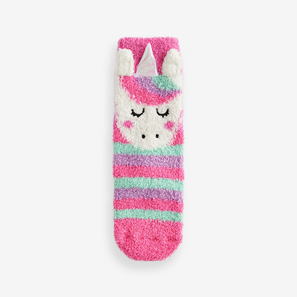 Pink Unicorn Christmas Cosy Ankle Socks
