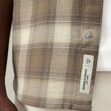 Load image into Gallery viewer, Stone Natural Short Sleeve Check Twin Pocket Western 100% Cotton Shirt
