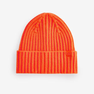 Orange Knitted Beanie Hat (1-13yrs)