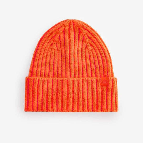 Orange Knitted Beanie Hat (1-13yrs)