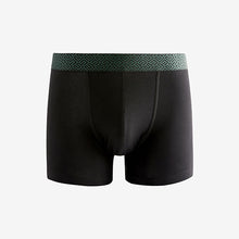 Load image into Gallery viewer, Black Metallic Waistband Cotton Rich Trunk Boxers 4 Pack
