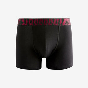 Black Metallic Waistband Cotton Rich Trunk Boxers 4 Pack