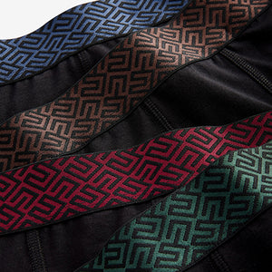 Black Metallic Waistband Cotton Rich Trunk Boxers 4 Pack